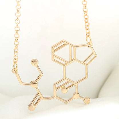 MOLECULE CHARM NECKLACE Biochemistry Biochem Pendant Serotonin Dopamine Caffeine