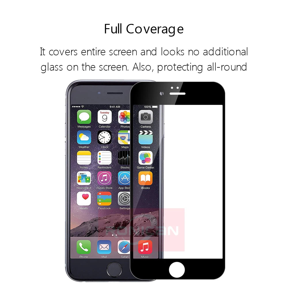 Full Cover Tempered Glass Screen Protector for iPhone 5-13 Series