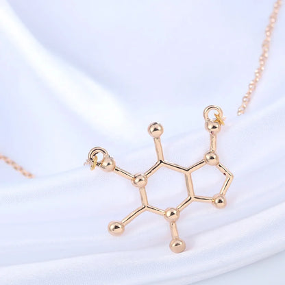 Todorova Gothic Minimalist Caffeine Necklace Molecule Pendant Chemistry Charm Anniversary Graduation Bridesmaid Gift