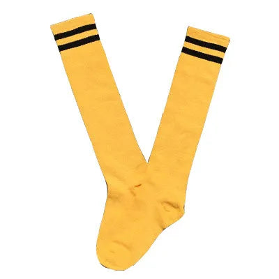 Kids Knee High Socks Cotton Long Student School Socks Girls Boys Football Striped 2 Retro Old School Sport Socks Soccer Hockey