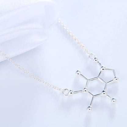 Todorova Gothic Minimalist Caffeine Necklace Molecule Pendant Chemistry Charm Anniversary Graduation Bridesmaid Gift