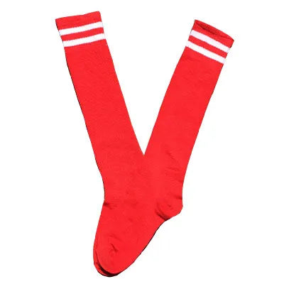 Kids Knee High Socks Cotton Long Student School Socks Girls Boys Football Striped 2 Retro Old School Sport Socks Soccer Hockey