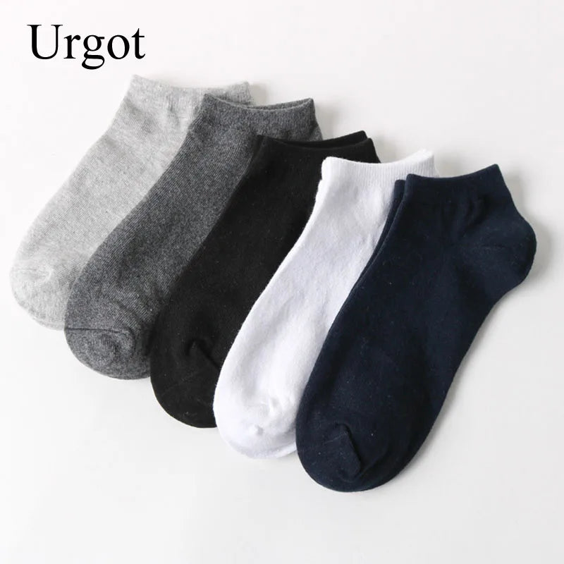 Urgot 10 Pcs=5 Pairs Men's Cotton Socks Large Big Plus Size 45,46,49,50 Business Ankle Socks Classic Sox Meias Calcetines Hombre