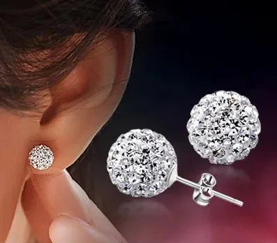 Lose money promotion wholesale 925 sterling silver silver zircon crystal ladies`wedding earrings