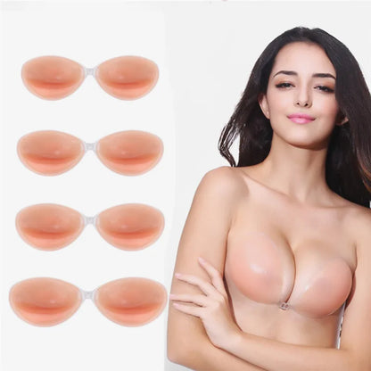 YUIYE Brand Women 1 pair Sexy Invisible bra Self-Adhesive Strapless Silicone Breast Form Enhancer Bra Size A B C D