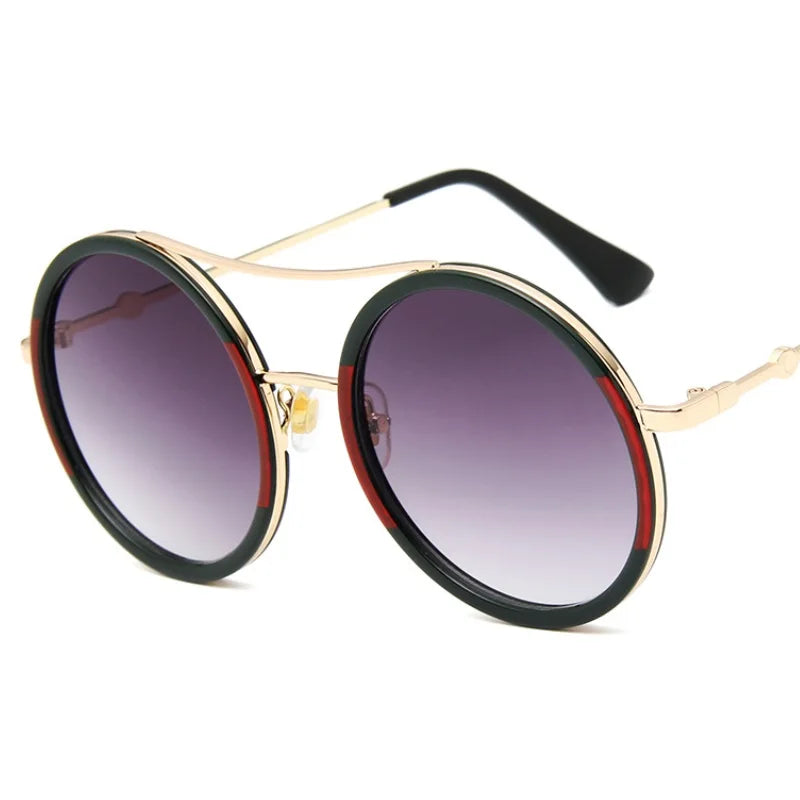 Luxury Round Two Tone Sunglasses For Ladies Sexy Classy Fashion Sun Glasses Stylish Designer Brand Eyewear