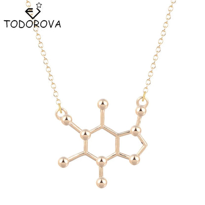 Todorova Gothic Minimalist Caffeine Necklace Molecule Pendant Chemistry Charm Anniversary Graduation Bridesmaid Gift