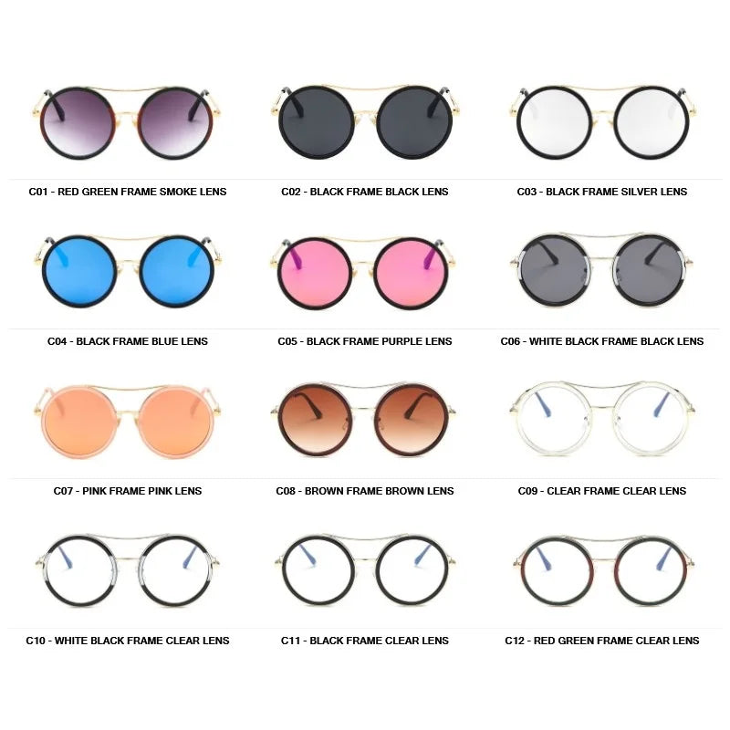 Luxury Round Two Tone Sunglasses For Ladies Sexy Classy Fashion Sun Glasses Stylish Designer Brand Eyewear