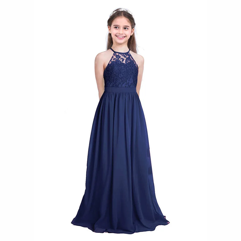 iiniim Kids Princess Lace Party Dress - Summer Wedding & Prom