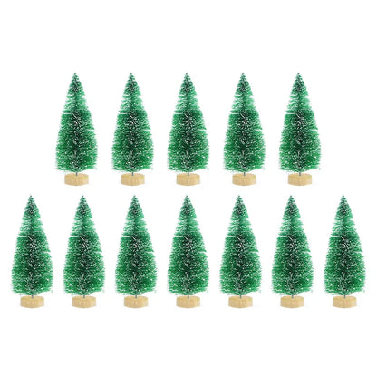 12 Mini Pine Christmas Trees | DIY Home Table Decor | Xmas Ornaments | Perfect Kids Gift | tonyfinger store