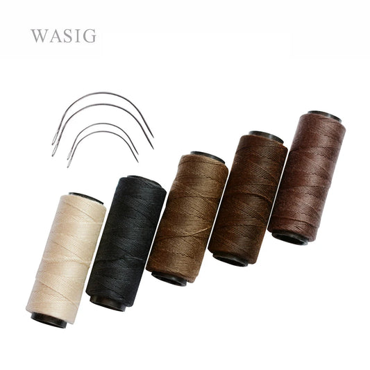 3 Rolls/5 Rolls Hair Weaving Threads With 4 pcs C Curved Needles Wig Making Tools Sewing Thread