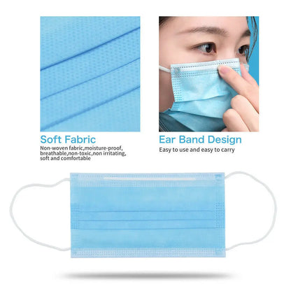 3-Layer Disposable Earloop Face Mask - Pink, Blue, Pink, Blue,