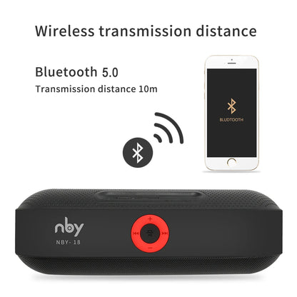 NBY 18 Portable Bluetooth Speaker Mini Wireless Speakers 3D Stereo Music Surround Support TF Card FM Radio Subwoofer Loudspeaker