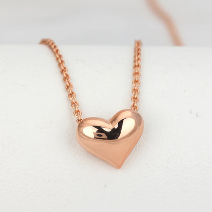 Rose Gold Heart Pendant Necklace for Women - Elegant OL Style, Perfect Party & Wedding Gift