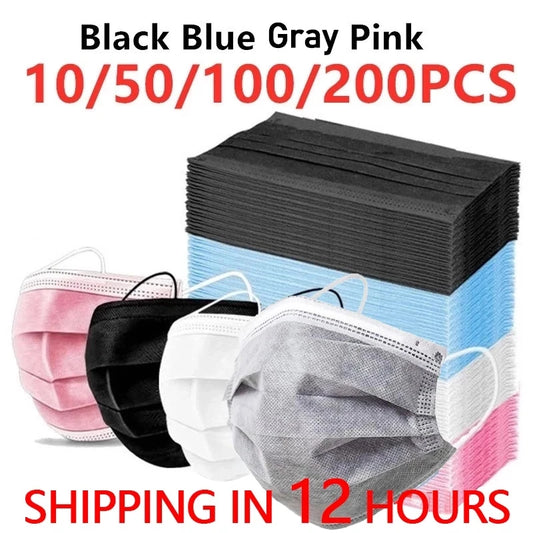 3-Layer Disposable Earloop Face Mask - Pink, Blue, Pink, Blue,