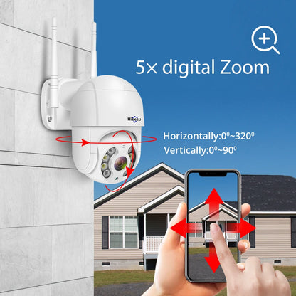 Hiseeu 4K 8MP PTZ WiFi Camera | 5X Zoom | Outdoor CCTV | Night Vision