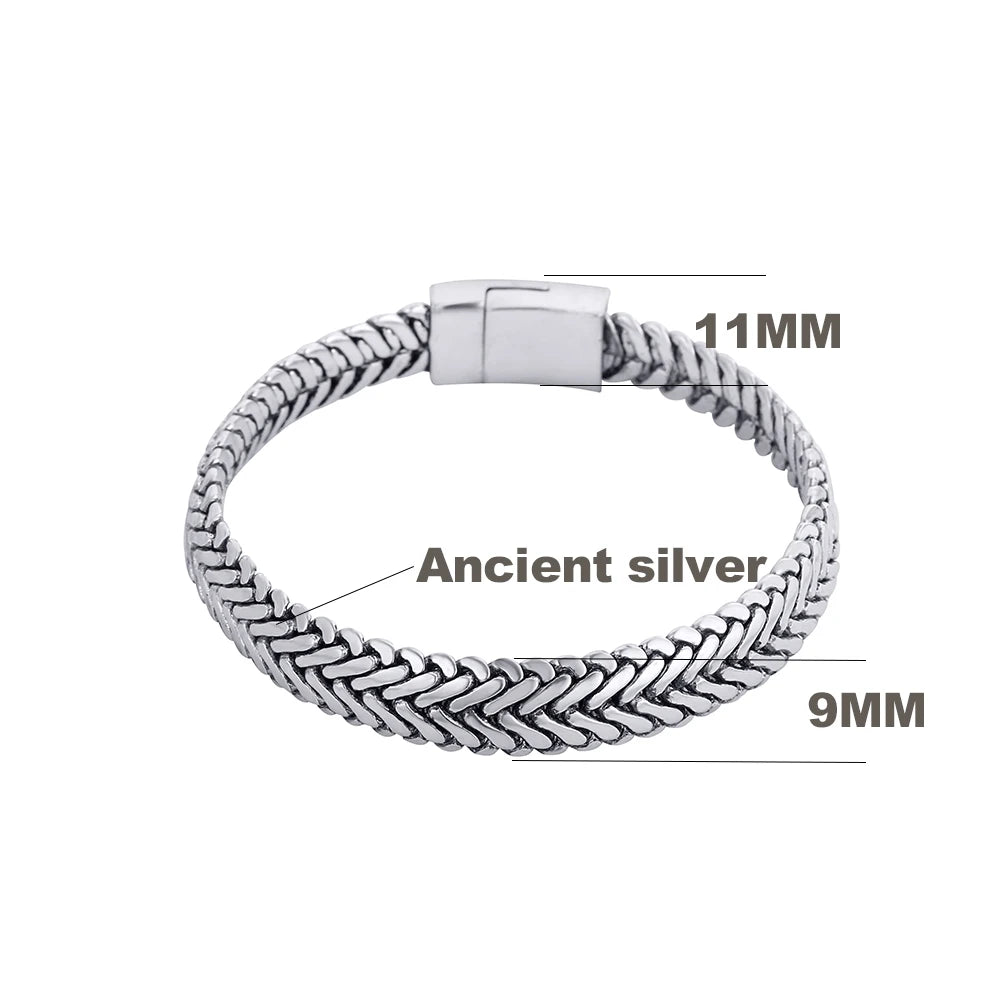 Ancient Silver color Fashion Punk Buddha Bracelet for Women DIY Bangles Charms Bracelets Men Pulseira Jewelry Gifts B1019-16