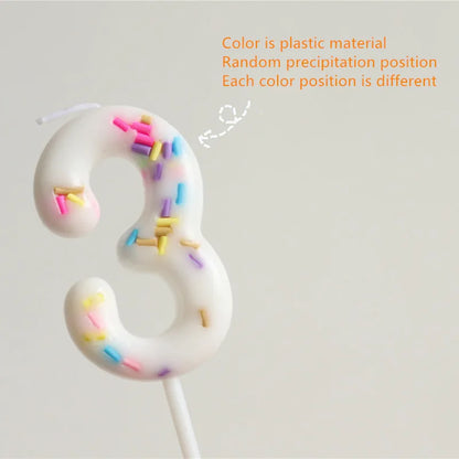 Ice Cream Number Candles Baking 0-9 Wax Candles Digital Cake Topper Kids Children Birthday Party Cake Decoration