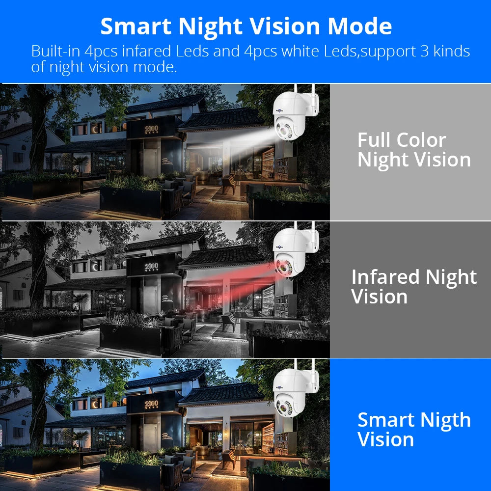 Hiseeu 4K 8MP PTZ WiFi Camera | 5X Zoom | Outdoor CCTV | Night Vision