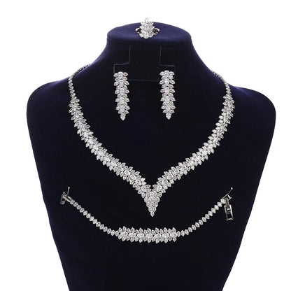 Jewelry Set HADIYANA Noble Ladies Bridal Wedding Necklace Bracelet Ring Earrings High Quality Zirconia Zirconia BN7947 Schmuck