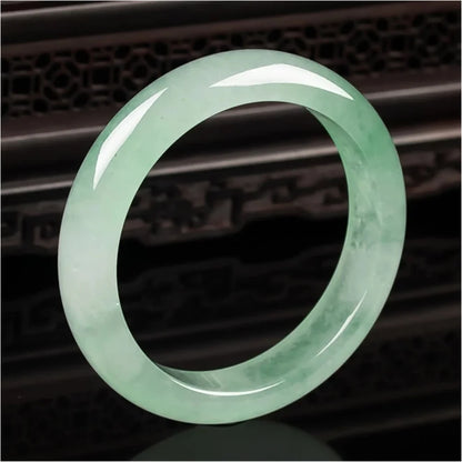 Light Green Jade Bracelet Fashion Accessories Jadeite Natural Charm Jewelry Women Men Handcarved Round Bangle Hand Ring