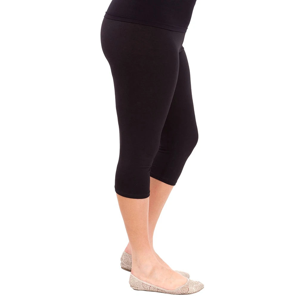 Plus Size Women’s Cotton Modal Leggings | Casual Mid-Calf Stretch Pants for Spring & Summer - tonyfinger store