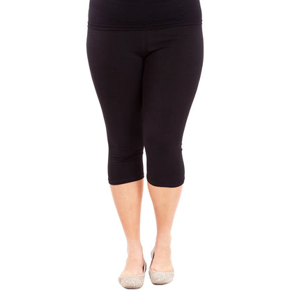 Plus Size Women’s Cotton Modal Leggings | Casual Mid-Calf Stretch Pants for Spring & Summer - tonyfinger store