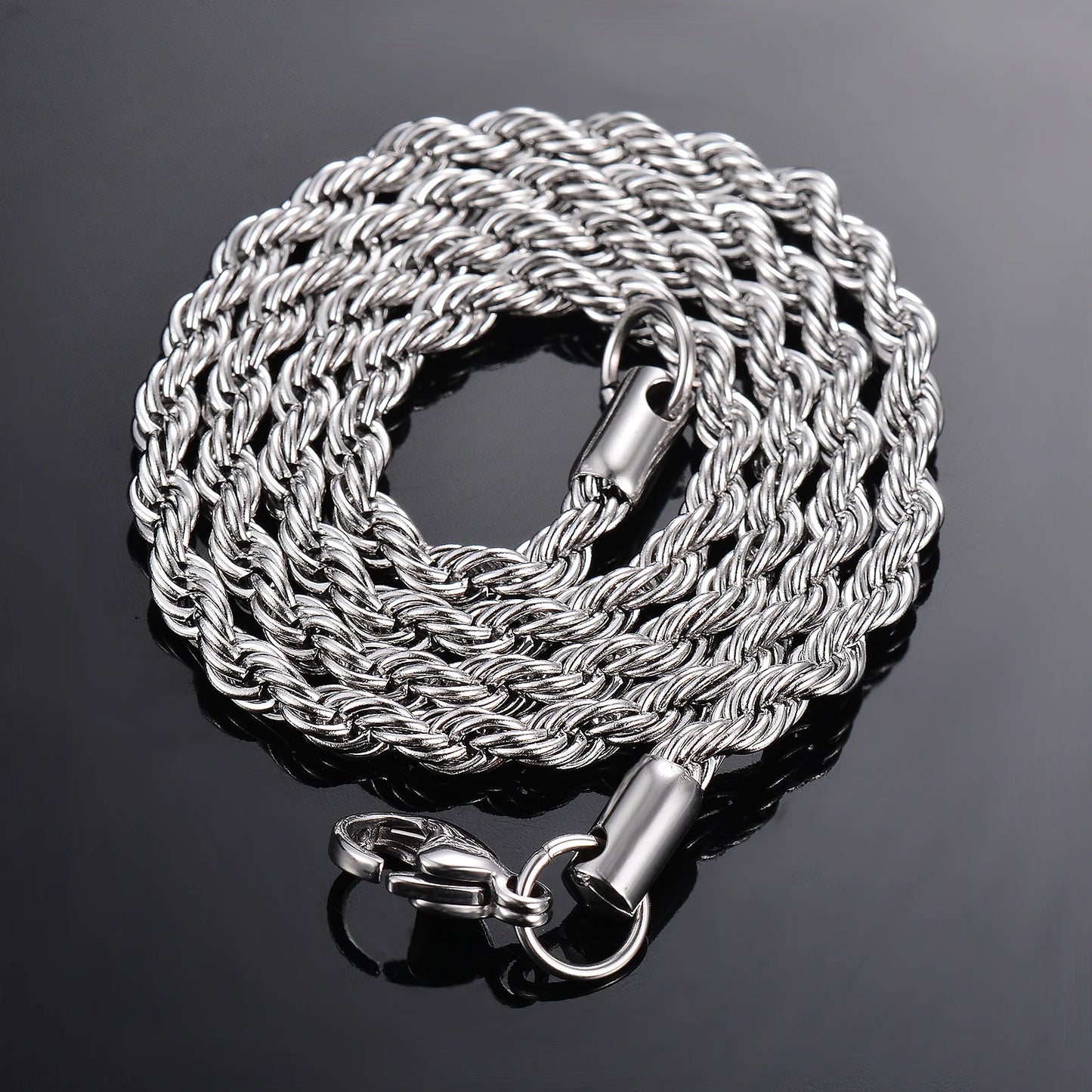 Stainless Steel Rope Chain Necklace/Bracelet for Men & Women (2mm-6mm)