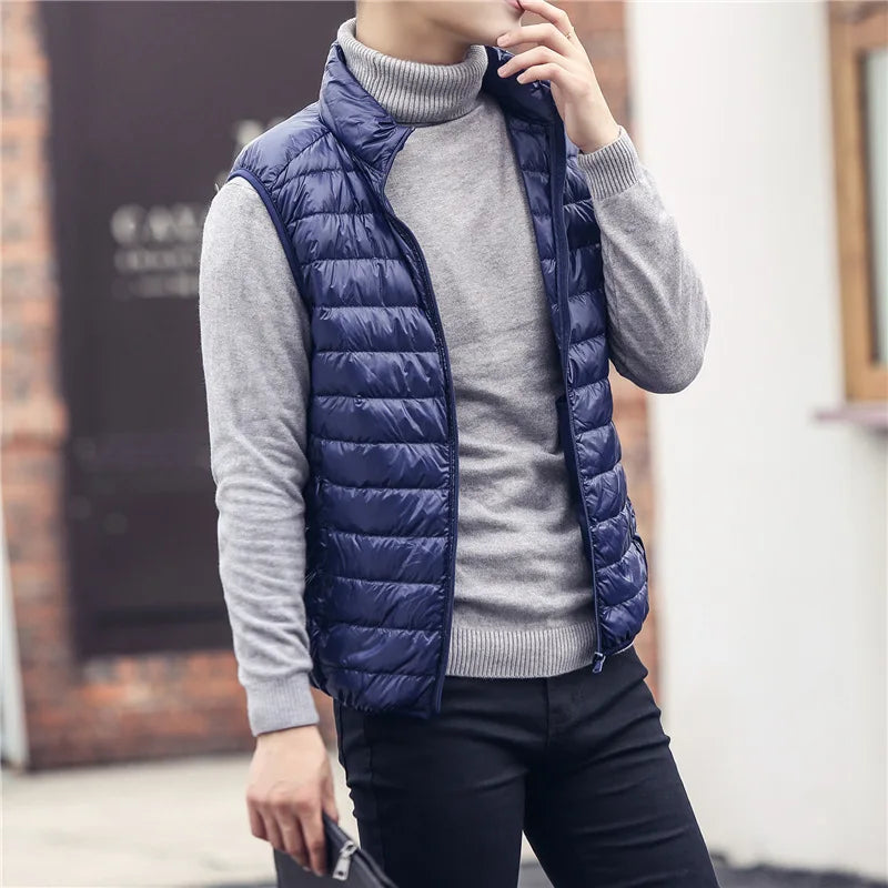 FGKKS Men’s Lightweight Down Vest - Winter Casual Sleeveless Coat