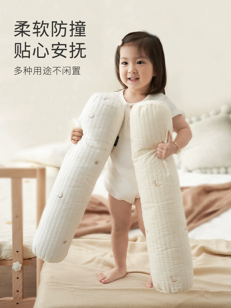 Yesibei Crib Bed Circumference Anti-Collision Soft Bag Baby Side Sleeping Comfort Cylindrical Pillow Kids Bench Bed Backup Fence