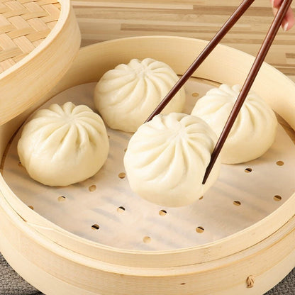 Disposable Non-Stick Bamboo Steamer Liners for 100 Steamed Buns