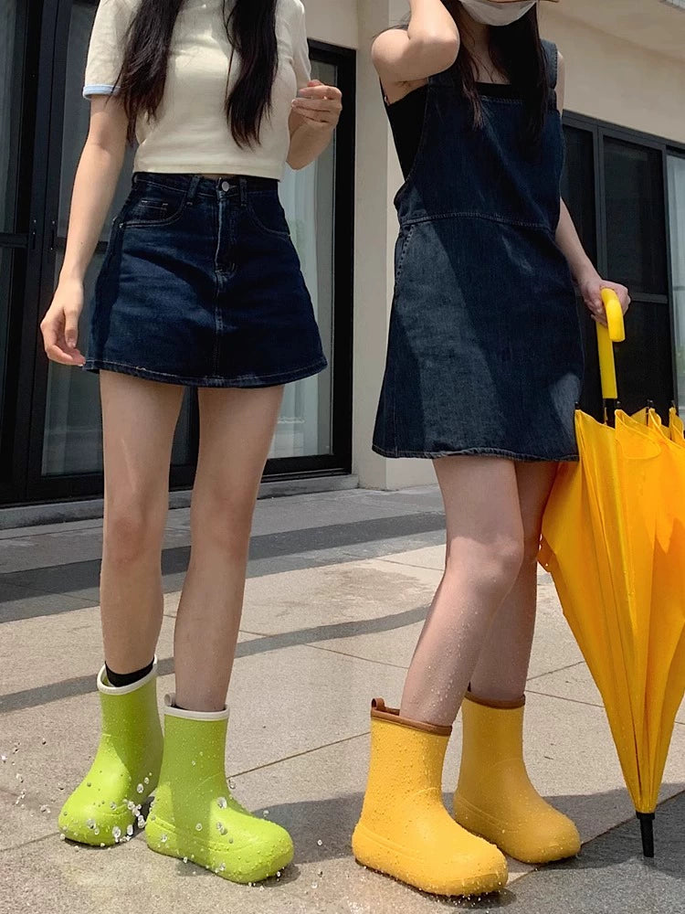 Korean-Style Chic and Unique Contrast Color Summer Children's Rain Boots