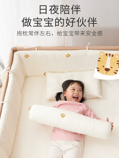 Yesibei Crib Bed Circumference Anti-Collision Soft Bag Baby Side Sleeping Comfort Cylindrical Pillow Kids Bench Bed Backup Fence