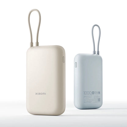 Xiaomi 10000 MA Power Bank with Cable Fast Charge Ultra-Thin Compact Mini Large Capacity Portable Power Source for Huawei Xiaomi Apple Official Authentic Products