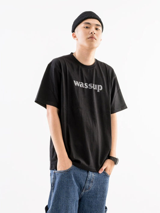 Wassup Minimalist Short Sleeve Pure Color Casual T-shirt