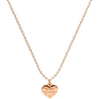 18K Rose Gold Heart Necklace | Women’s Titanium Steel Jewelry