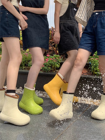 Korean-Style Chic and Unique Contrast Color Summer Children's Rain Boots