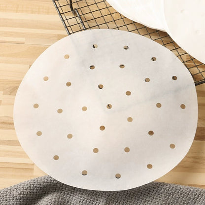 Disposable Non-Stick Bamboo Steamer Liners for 100 Steamed Buns