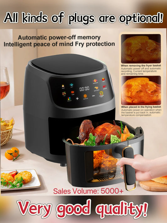 8L Multifunctional Air Fryer Oven with English Buttons - Smoke-Free Cooking