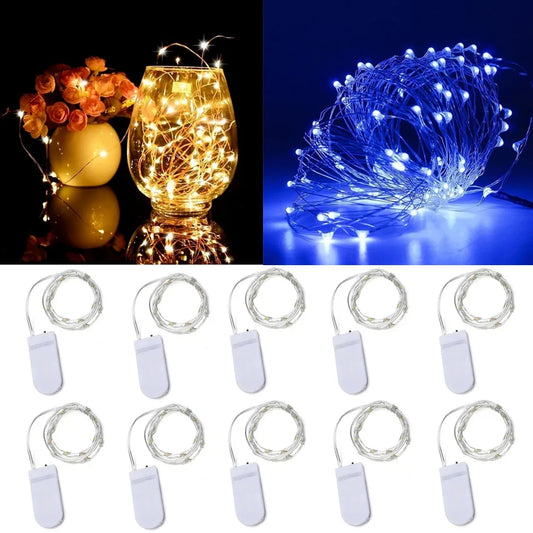 Copper Wire LED Fairy Lights - 10pcs & 6pcs for Christmas, Weddings, Parties, DIY Decor