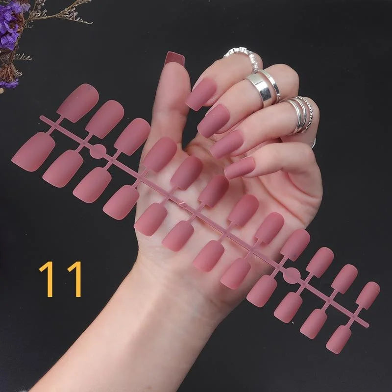 1PCS Matte False Nails | Square Head Press-On Nails | Frosted Full Cover Detachable Artificial Fingernails | Ballerina Style | No Glue | tonyfinger store