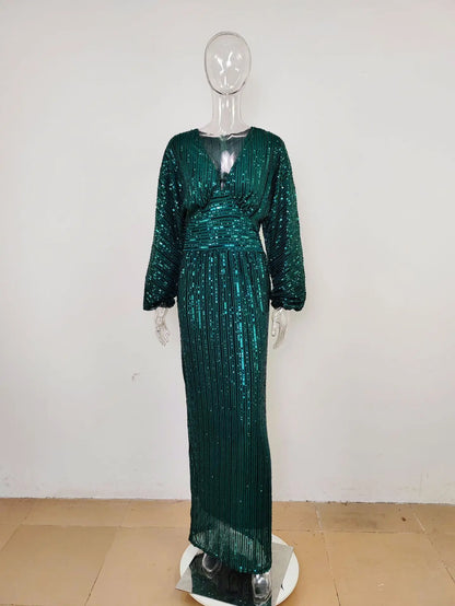 Elegant Long Sequin Evening Dress - Party, Bridesmaid, Wedding