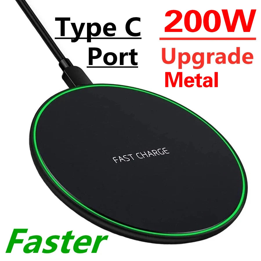 200W Fast Wireless Charger for iPhone 14/13/12/15 Pro, Samsung, Xiaomi, Huawei