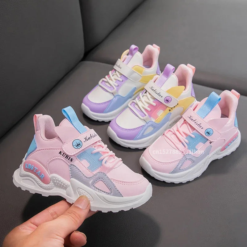  2024 Kids Sneakers Girls School Casual Shoes | Breathable Running Shoes | Soft Non-slip Tenis Pink | tonyfinger store