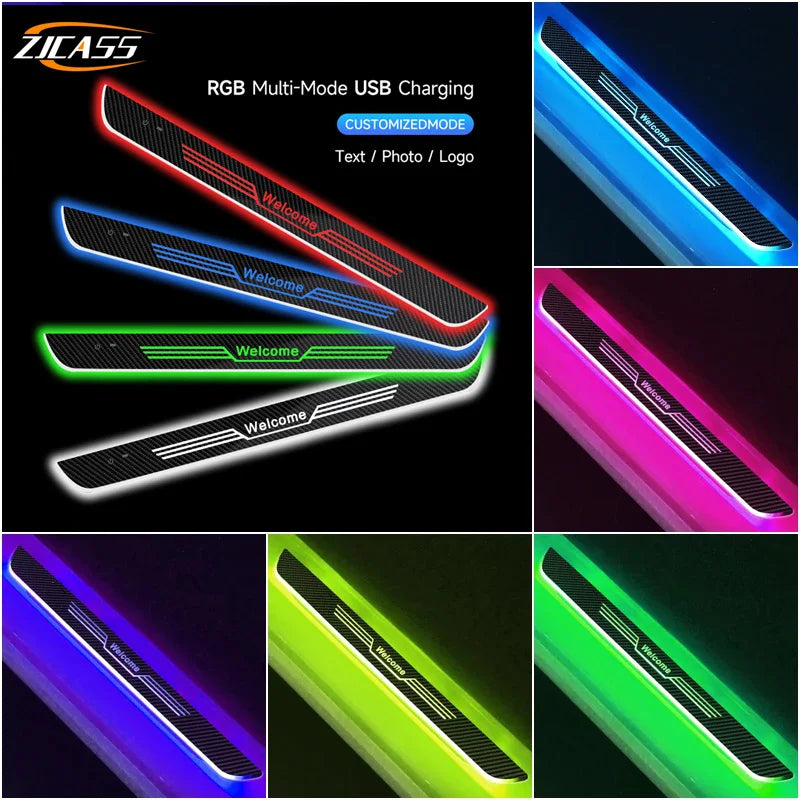 Customizable RGB LED Car Pedal Lights | 2/4 Pcs Personalized Car Door Sill Neon Mood Lighting - tonyfinger store