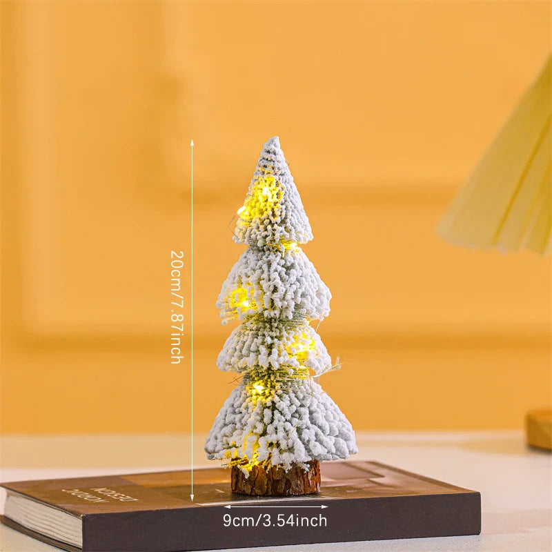 light flock cedar tree realistic tabletop pine tree diy christmas