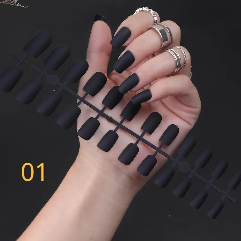 1PCS Matte False Nails | Square Head Press-On Nails | Frosted Full Cover Detachable Artificial Fingernails | Ballerina Style | No Glue | tonyfinger store