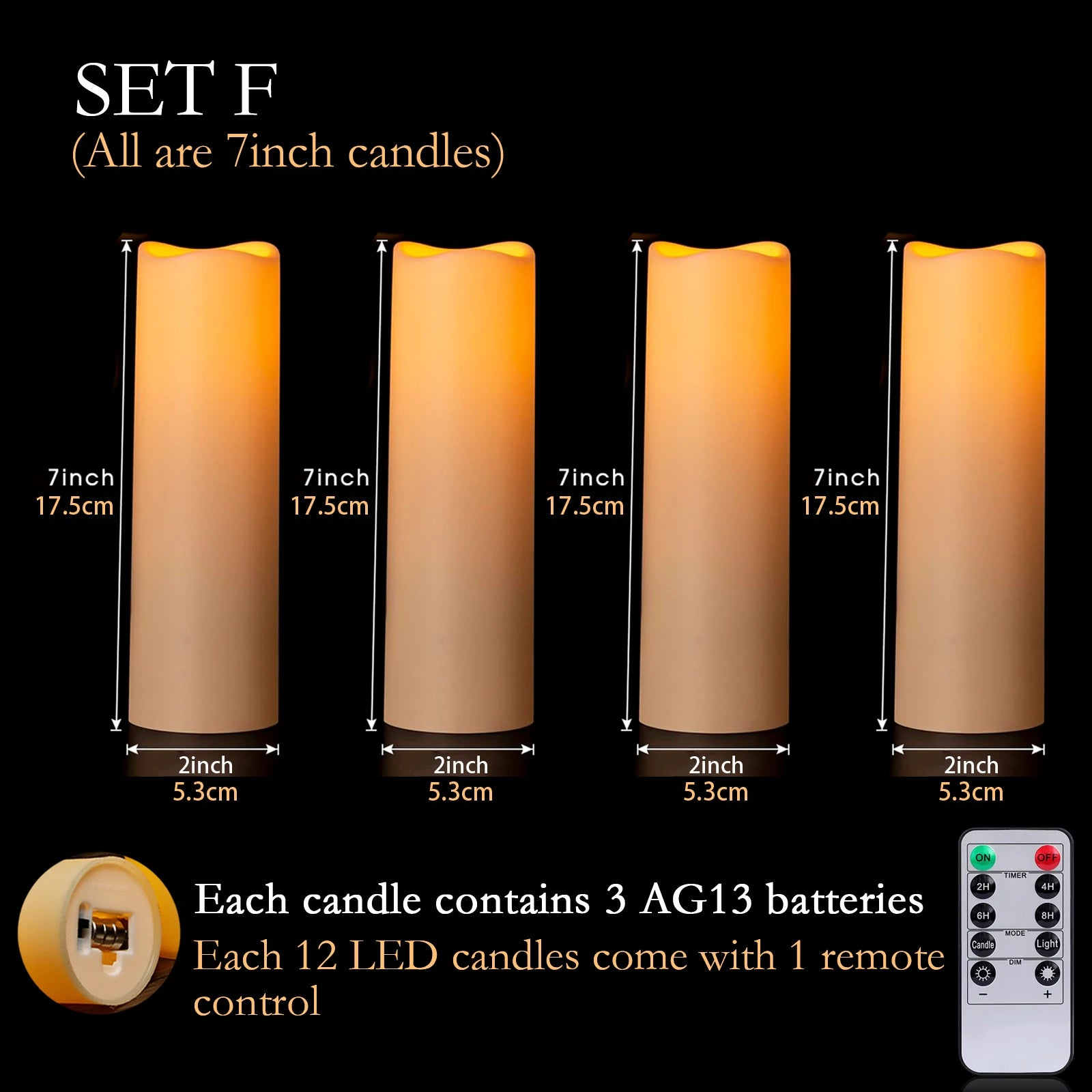 12-96Pcs Flameless LED Candles with Remote | Real Wax Pillar Battery Candles | Wedding & Fireplace Decor | tonyfinger store