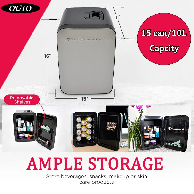 10L Portable Stainless Steel Mini Fridge | Quiet & Efficient Cooling | Ideal for Home & Car Use | tonyfinger store