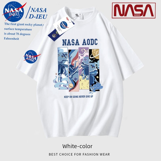 NASA American Pure Cotton Men and Women Half Sleeve Base T-Shirt